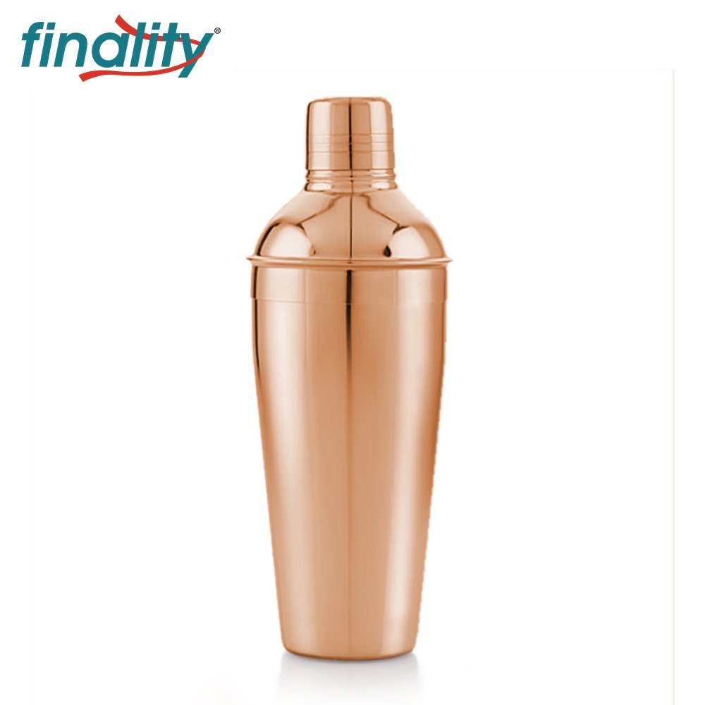 Stainless Steel copper coated deluxe cocktail shaker, Size: 750ml