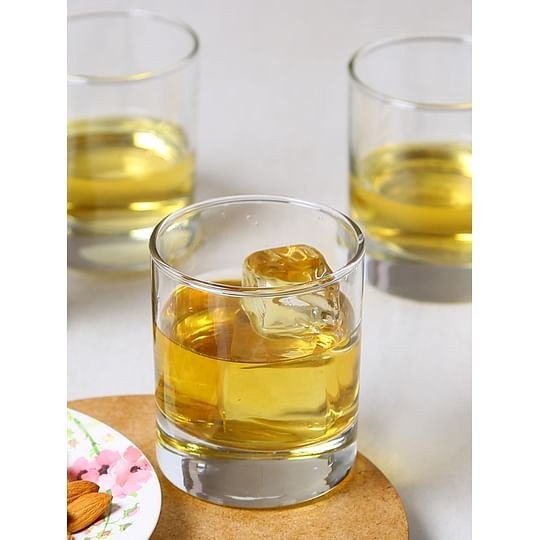 Crystal whiskey round glass
