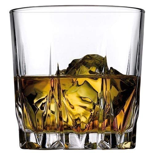 Crystal Clear Designer Whiskey Glass 235ml 6 pis - Transparent (Crystal Cut)