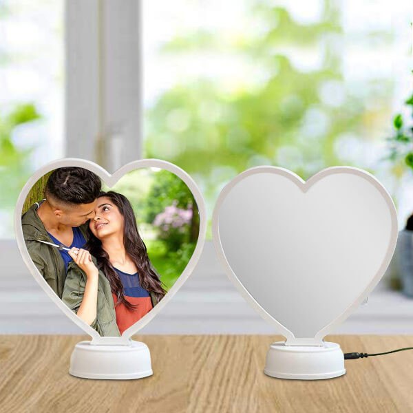 Polished Glass Heart Shape Magic Mirror, For Home