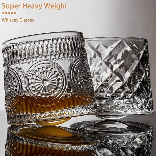 360 Degree Rotating Dancing Glass with Rotatable Bottom (Set Of 6)