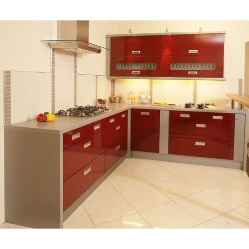 MDF Designer L Shape Modular Kitchen