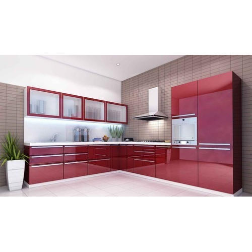 Ceramic L Shape Modular Kitchen