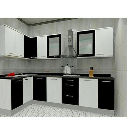Modern L-Shape PVC Modular Kitchen