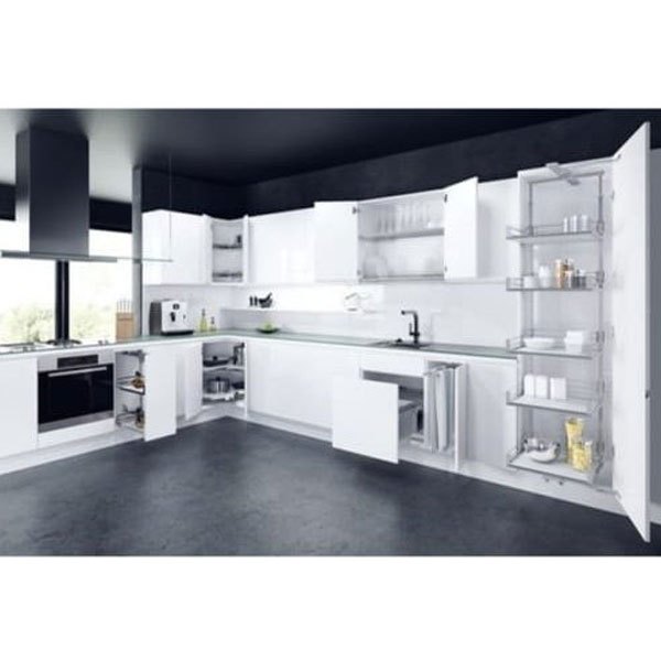 Modern PVC L Shape Modular Kitchen
