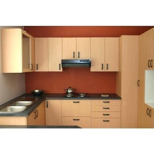 L Shape PVC Modular Kitchen, Warranty: 1-5 Years