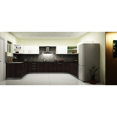 U Shape Wooden Modular Kitchen