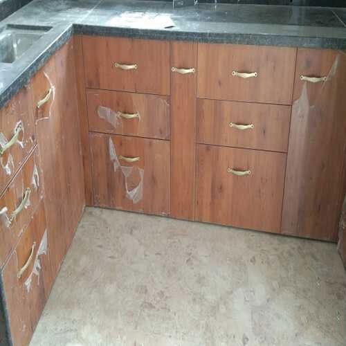 L Shape Wooden Modular Kitchen
