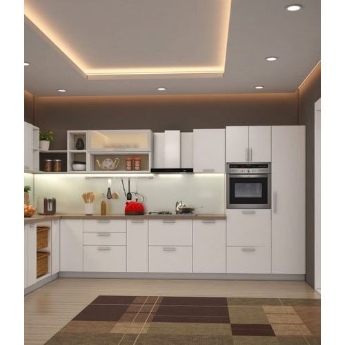 Modern L Shape Acrylic Modular Kitchen
