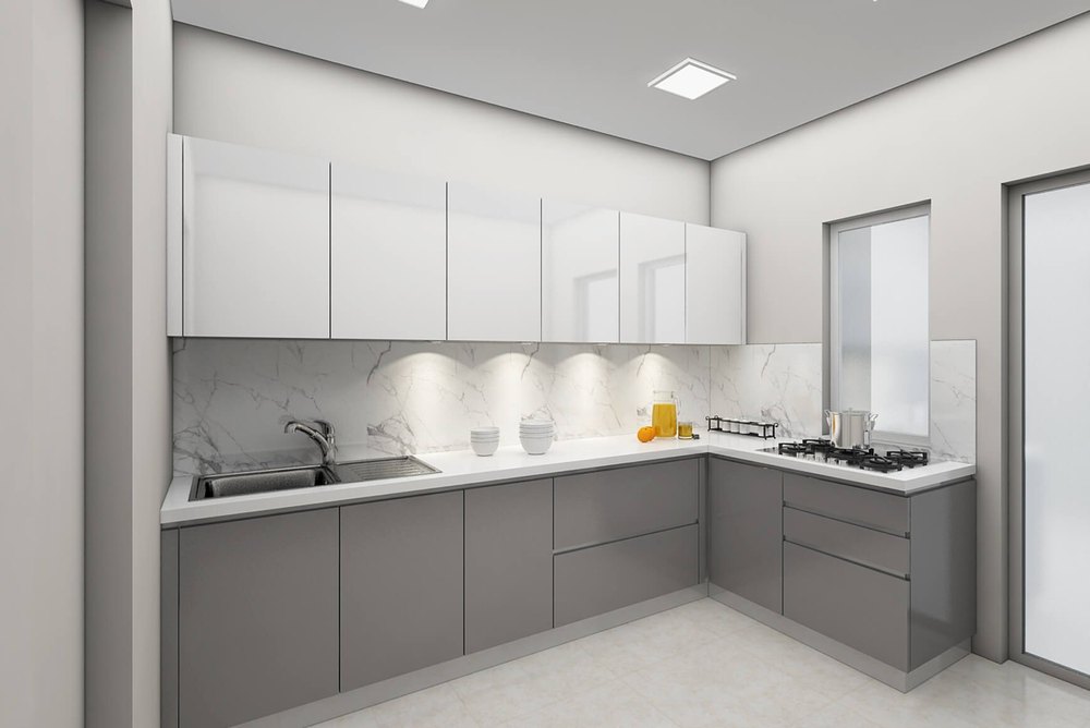 Designer L Shape Modern Modular Kitchen