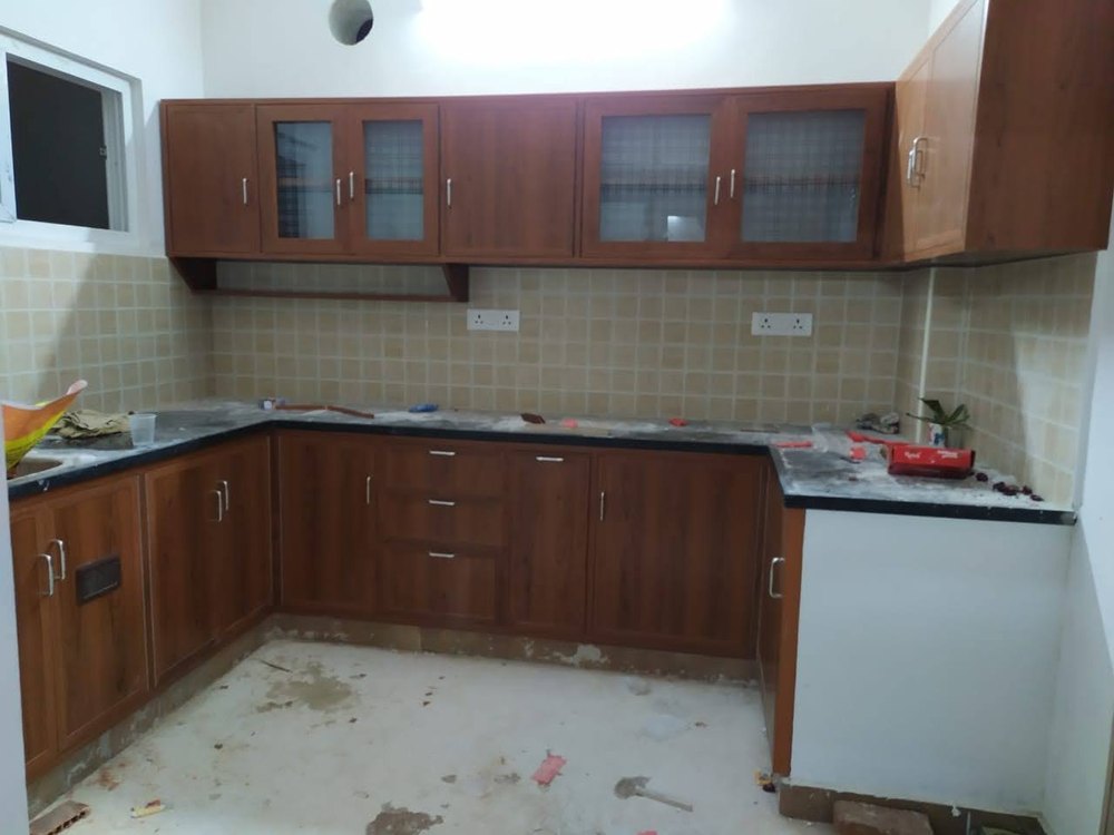 Modern PVC U Shape Modular Kitchen