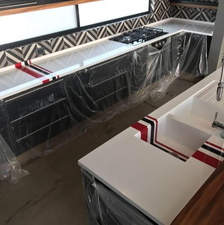 Modern HDHMR Corian Modular Kitchen