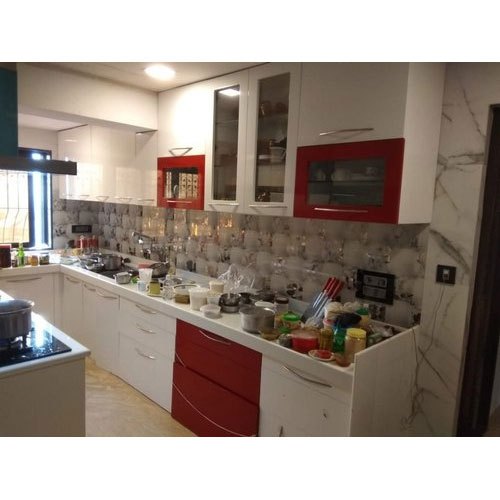 U-Shape Wooden Italian Modular Kitchen