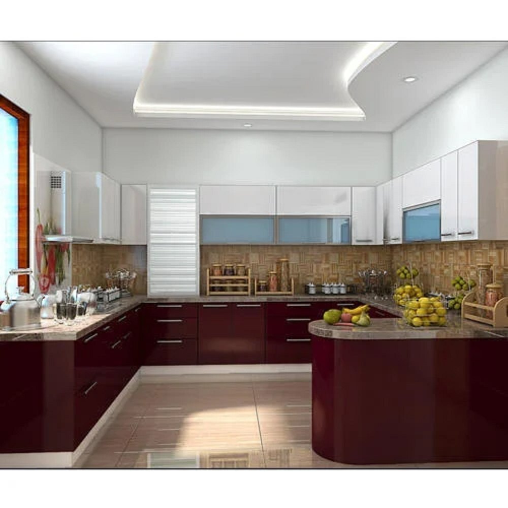 Aluminium G Shaped Modular Kitchen