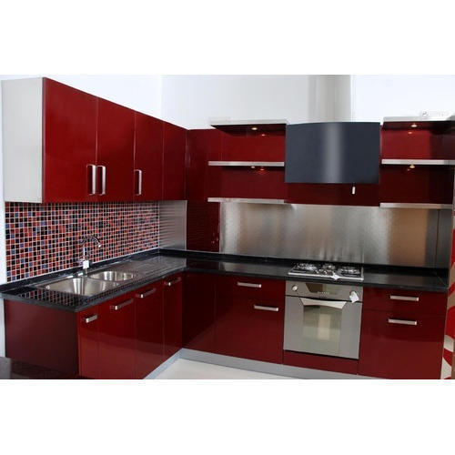 L Shape MDF Modular Kitchen