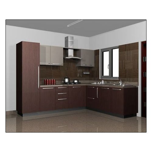 Modern L-Shape MDF Modular Kitchen