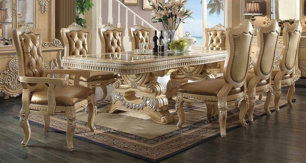 Rectangular NRW Wooden Royal Carved Dining table set 10 seater