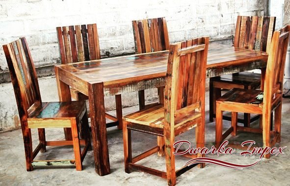 Dwarka Impex Brown 6 Seater Dining Table Set, For Restaurant