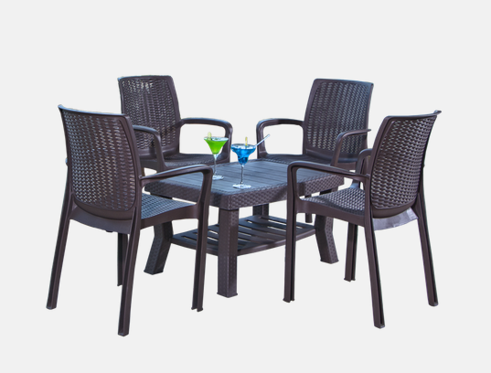 Wooden Rectangular Dining Table Set, For Home, 4 Seater