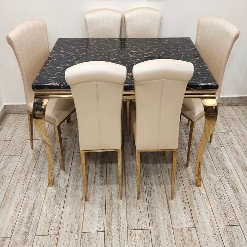 Rectangular 6 Seater Marble Dinning Set