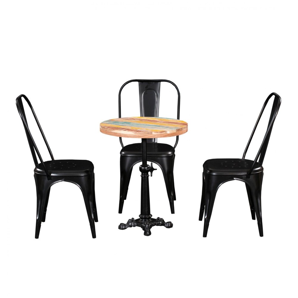 iron Black Table Chair Set, For Restaurant