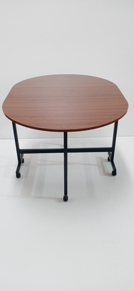 Dimensions: Brown Wooden And Metal Folding Dining Table