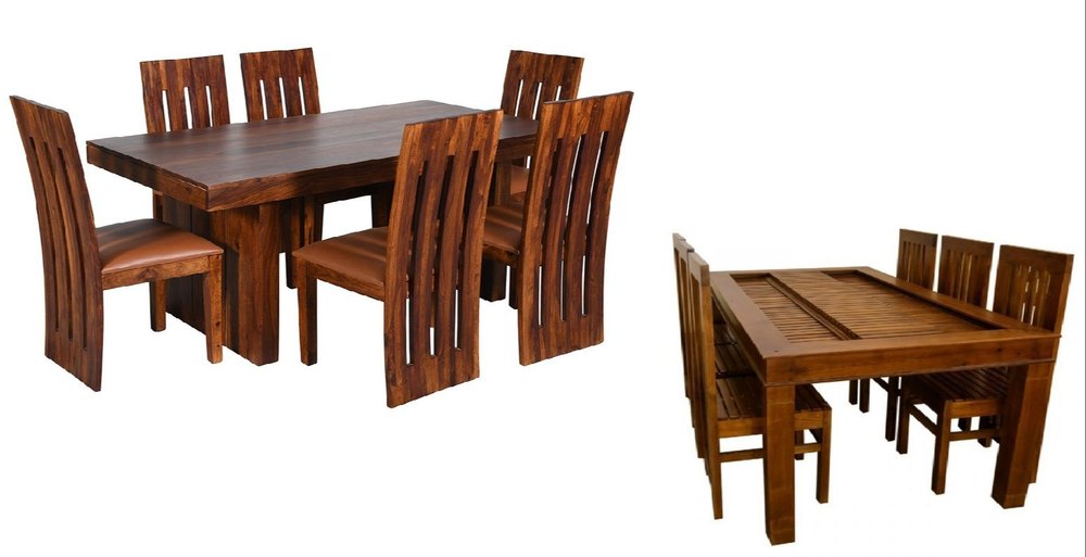 Abdiya Decor Sheesham Wooden Dining Table Set, For Home, Size: 120 cm L X 90 cm W X 75 cm H