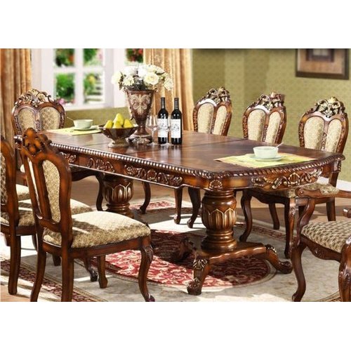 Wooden Rosewood Antique Dining Table Set, Size: 6x3ft