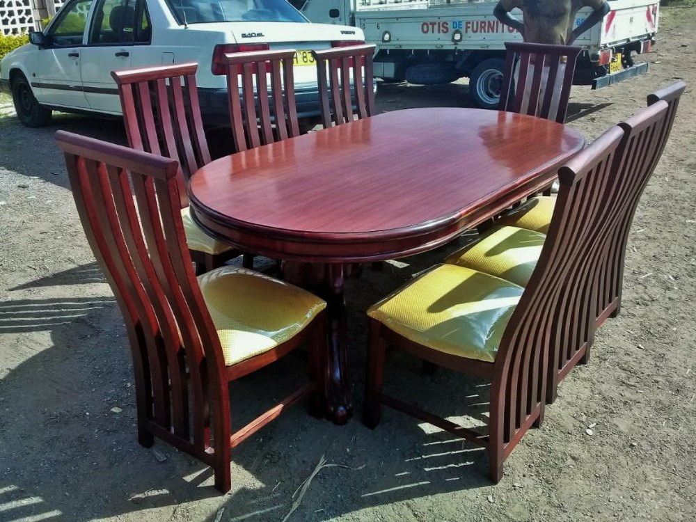 Brown Wooden Dinning Set With Wooden Top
