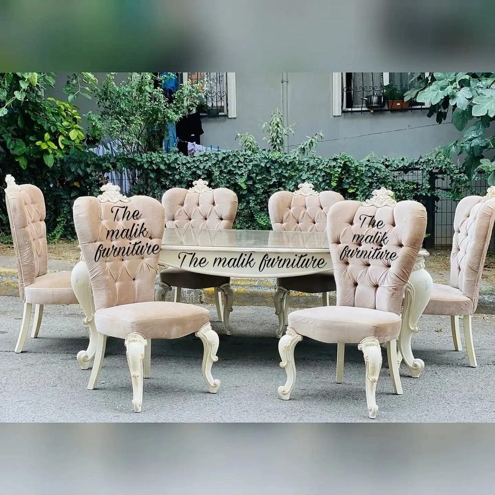 Wooden Rectangular Antique dining table, 6 Seater
