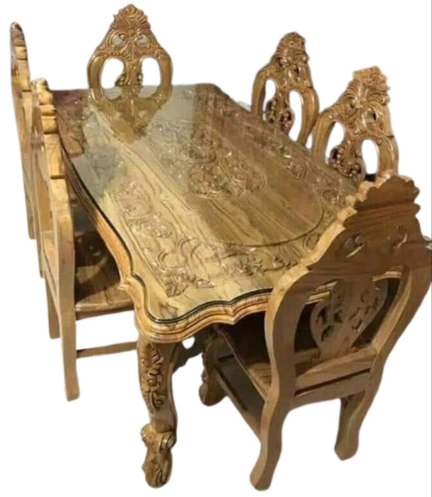 Rectangular Rectangle Wood Dinning Table Set, For Home, Size: 3x6ft