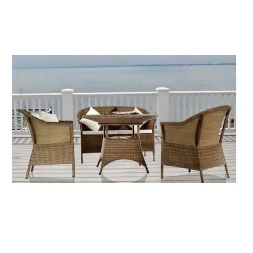 Aluminium Brown Dining Table Set