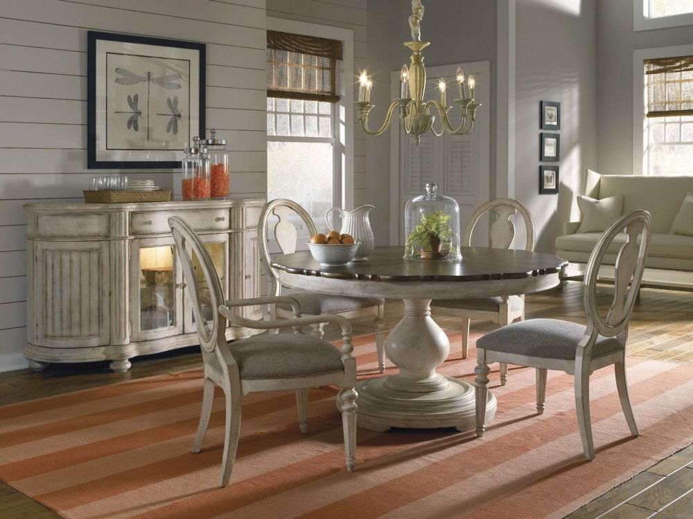 Wooden Round Antique Dining Table, 4 Seater