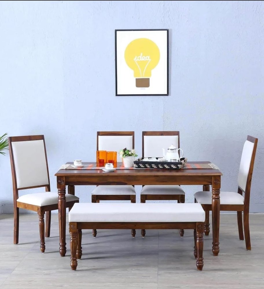 Hyconindia Brown Dining Table Set, For Home, 6 Seater