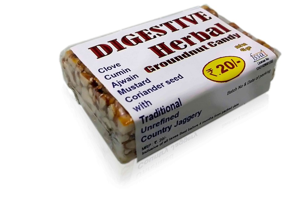 Brown Rectangular Bixo Groundnut Candy / Peanut Chikki, Packaging Size: 45 Gm