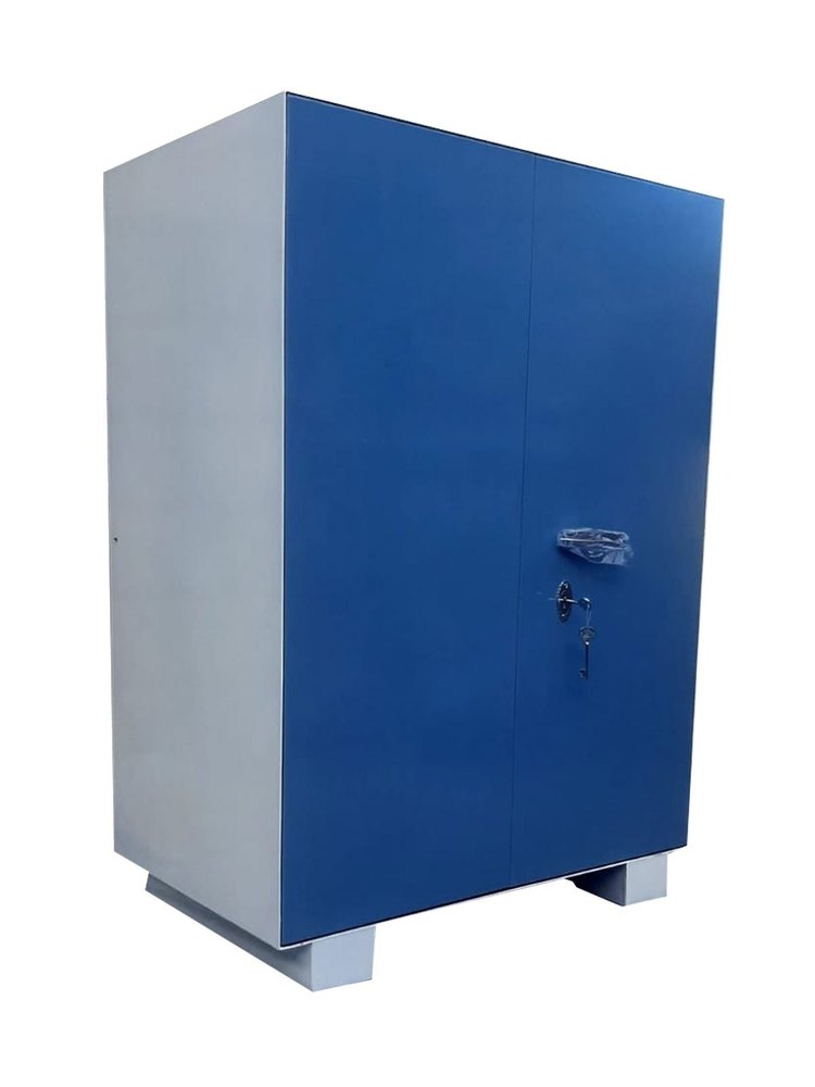 Steel 2 Doors Blue Double Door Almirah, With Locker