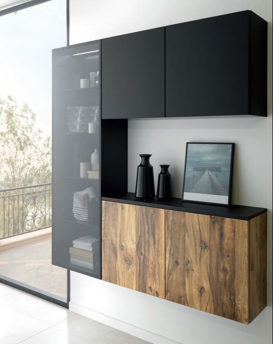 Plywood Contemporary Crockery Unit, Wall Mounted