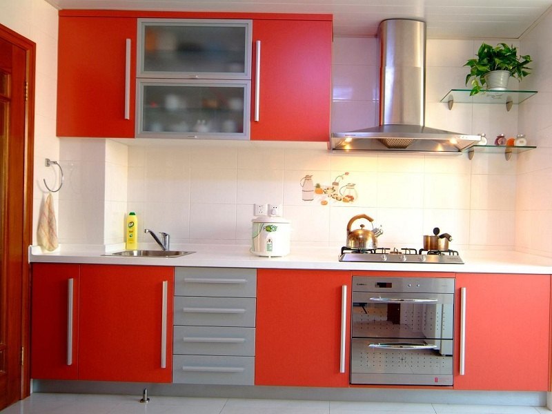 Wooden Modern Kitchen Cupboard, Wall Mounted