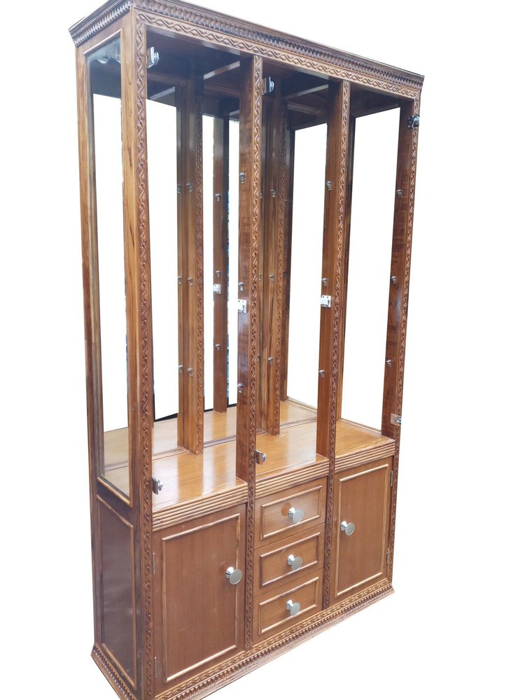 Brown Rectangular Wooden Crockery Unit