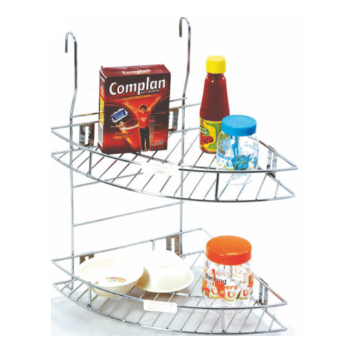 Silver Stainless Steel Kitchen Wall Mounted Corner