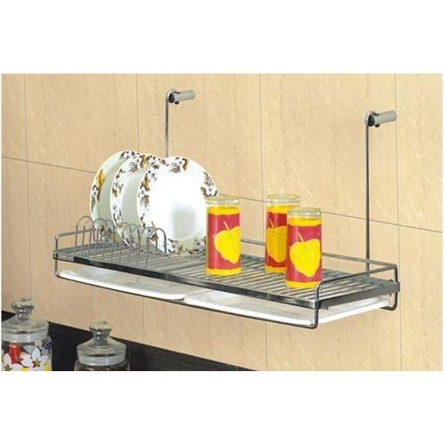 Open Storage Glass Plate Rack, For Kitchen