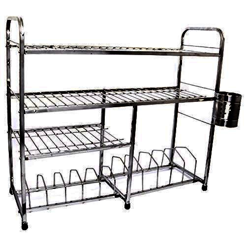Bharat Free Standing Stainless Steel Utensil Rack, For Kitchen