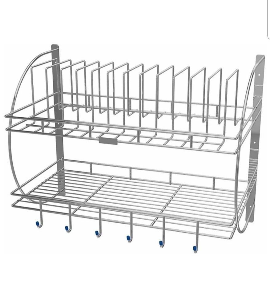 Stainless Steel Wall Mounted Dish Rack 18 inch 3 Layer, For Home