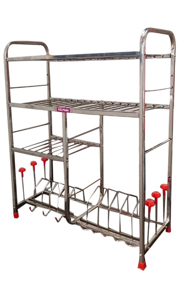 Kalpana Classic Stainless Steel Plate Rack, Size: 26x24inch