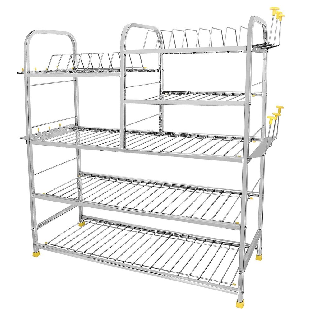 Silver Wall Mounted Stainless Steel Dish Racks, For Home And Kitchen