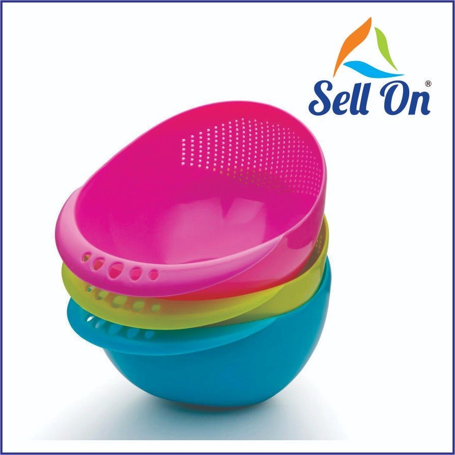 Plastic Oval Modern Fruit And Rice Washing Bowl, For Kitchen, Size: 21x17x8.5 Cm