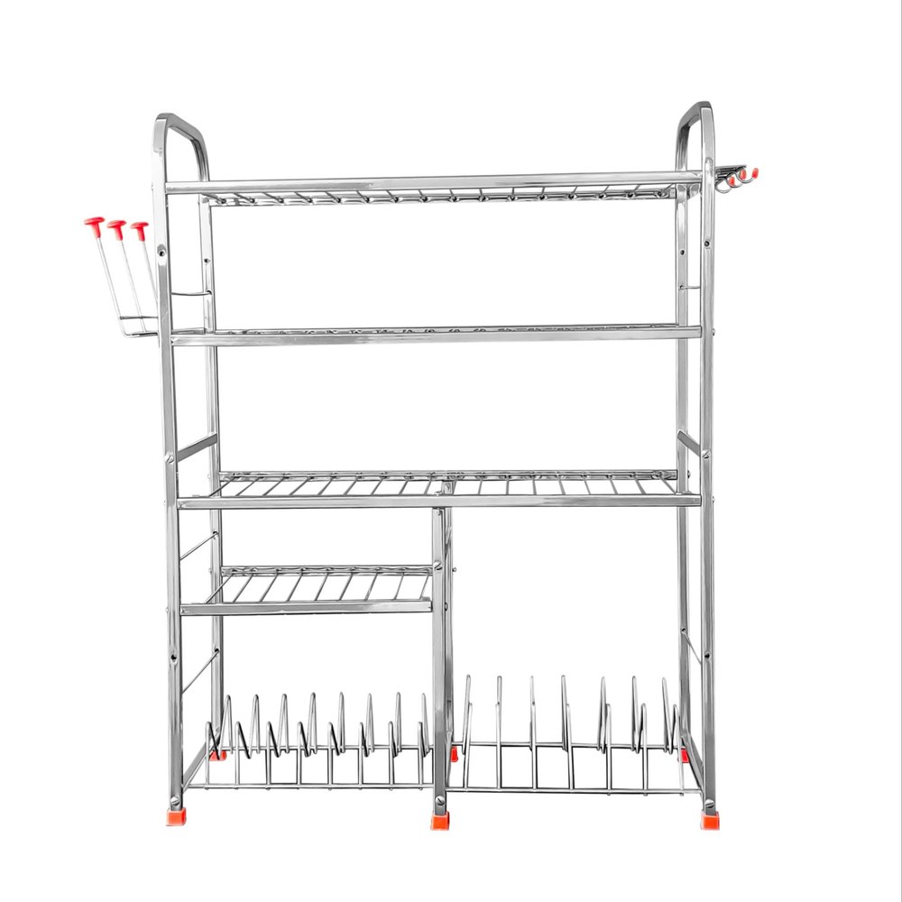 Stainless Steel Free Standing Drainer Dish Drain Rack Plate Stand Kitchen, Size: 30 X 24
