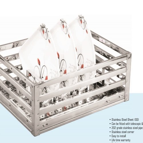 Stainless Steel Rectangular Plate Racks, Shelves: 6, Size/Dimensions: Standard