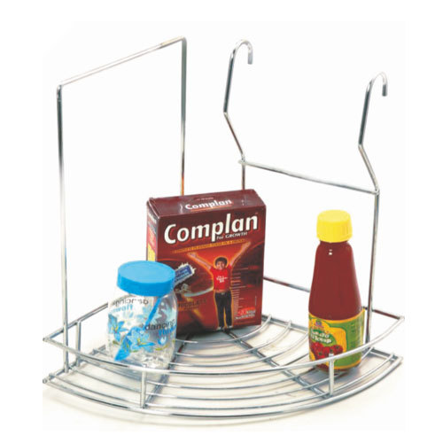 Silver Steel Kitchen Single Shelf Corner