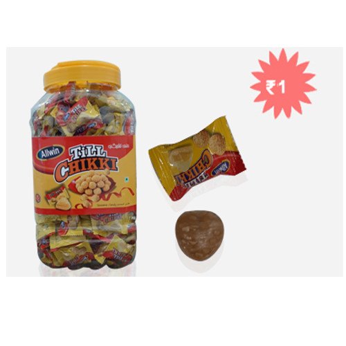 Allwin Heart Till Chikki Candy, Packaging Type: Plastic Jar, Packaging Size: 220 Piece